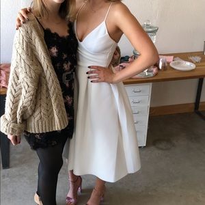 asos design scuba cami prom midi dress